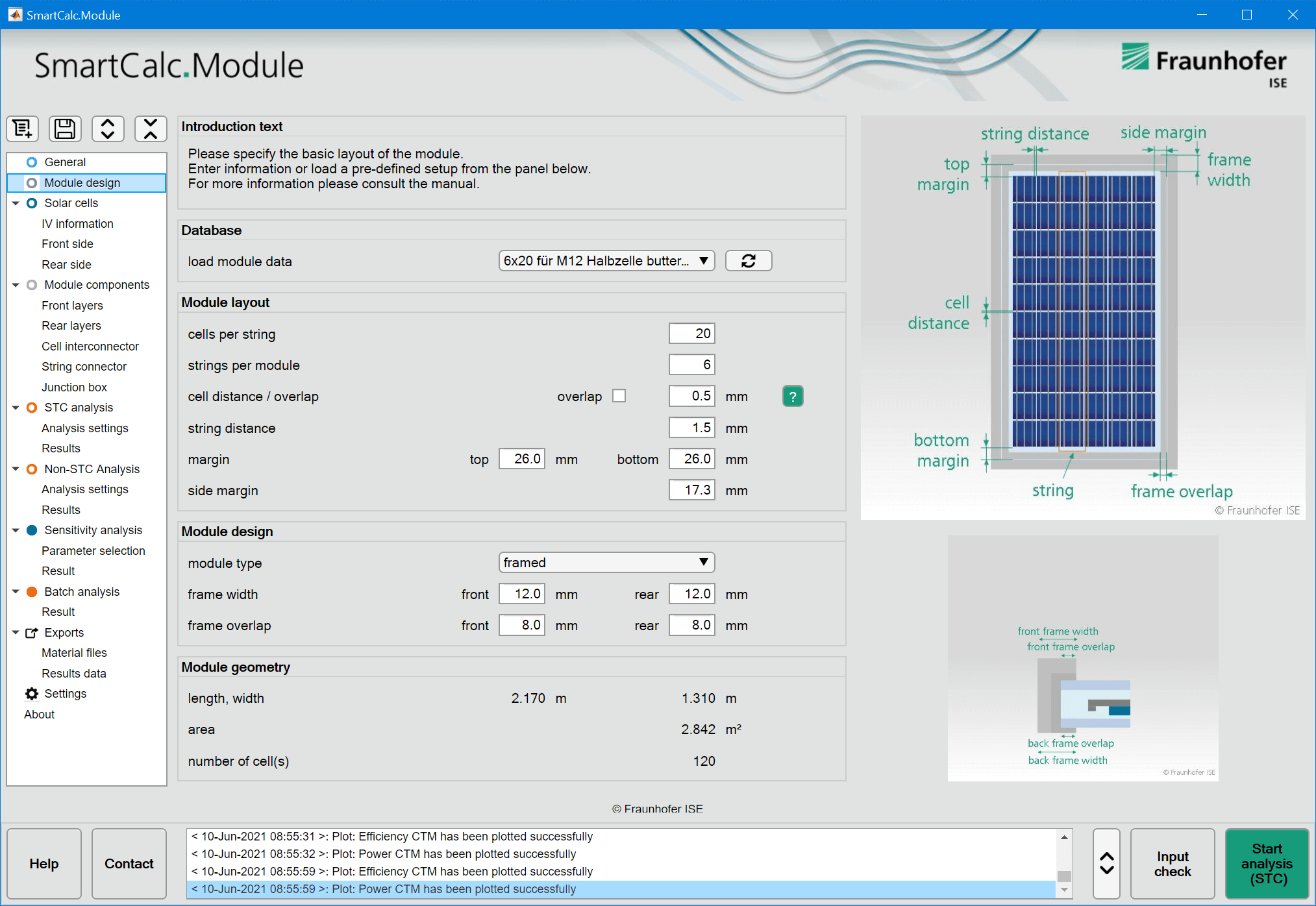 SmartCalc.CTM cell-to-module losses software screen