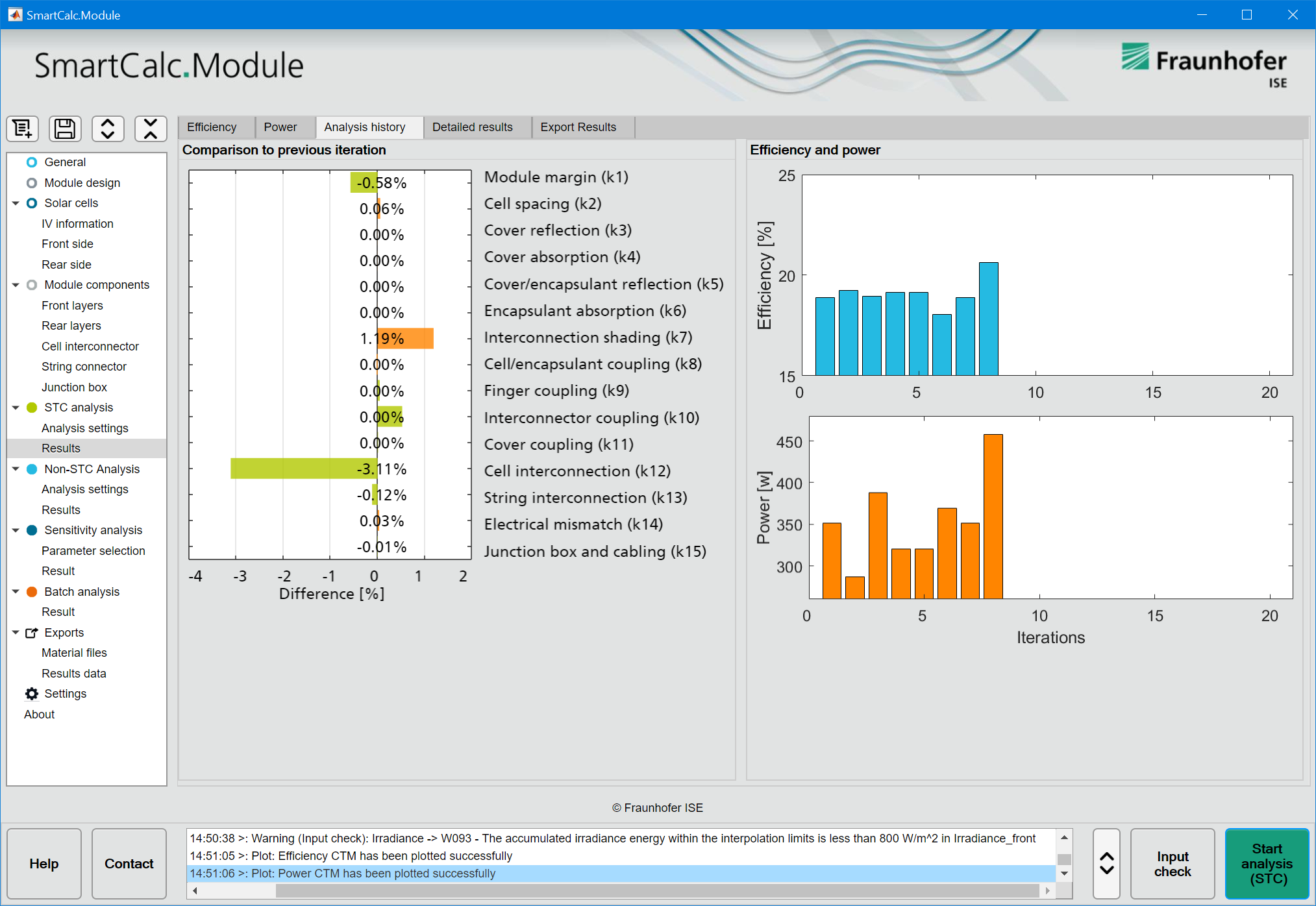 SmartCalc.CTM cell-to-module screenshot kfactors