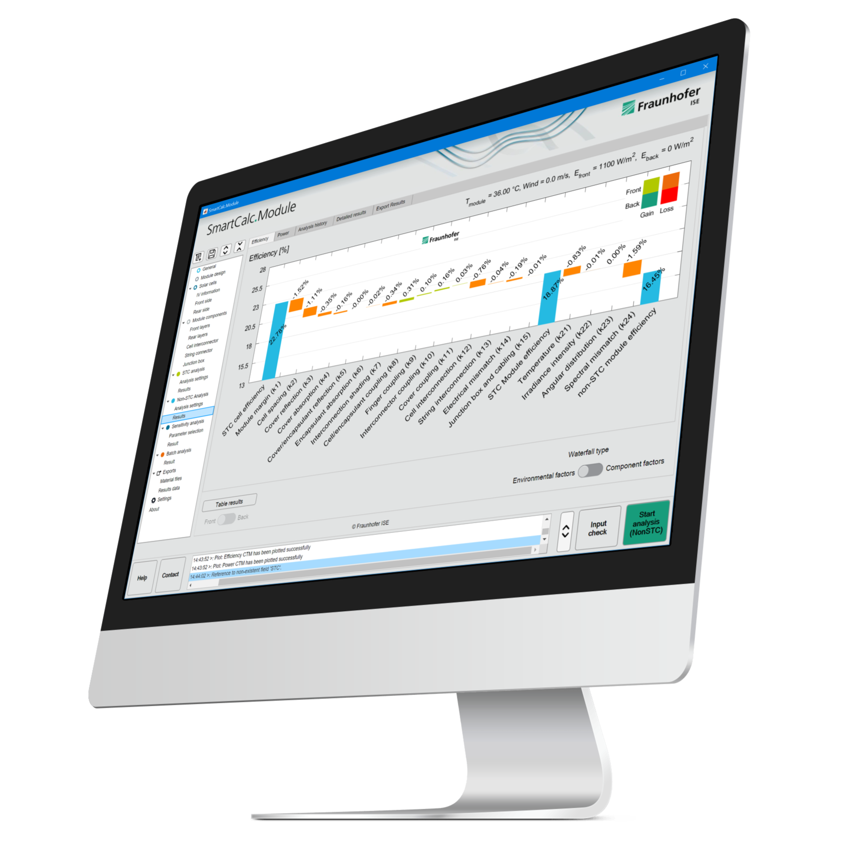 SmartCalc.CTM cell-to-module losses software screen